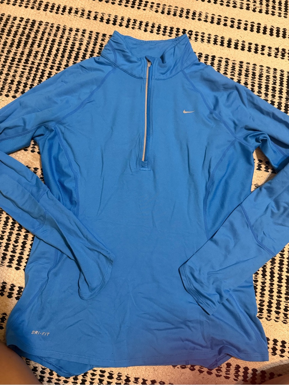 Nike Blue Dri-FIT Zip Hoodie with White Trim